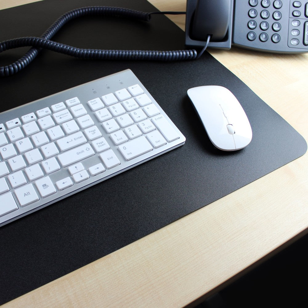 Floortex Desktex Vinyl Rectangular Desk Pads, 19in x 24in, Black, Pack Of 4 Desk Pads