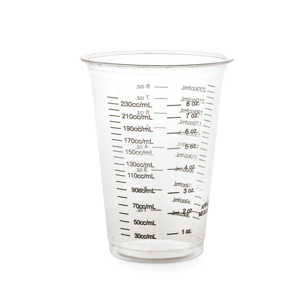 Medline Graduated Disposable Plastic Drinking Cups, 10 Oz, Translucent, 50 Cups Per Bag, Case Of 20 Bags