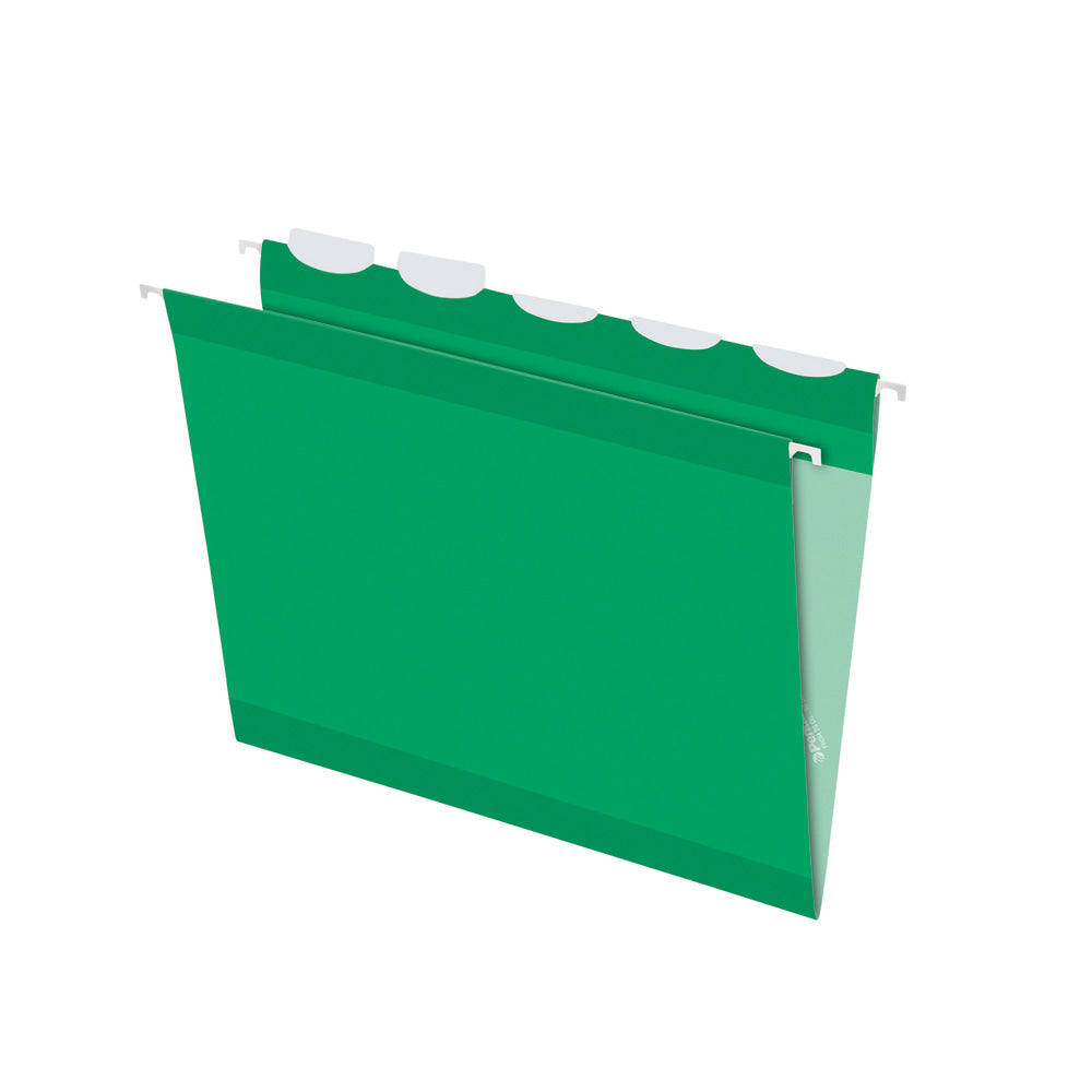 Pendaflex Ready-Tab Reinforced Hanging Folders, With Lift Tab Technology, 1/5 Cut, Letter Size, Bright Green, Pack Of 25