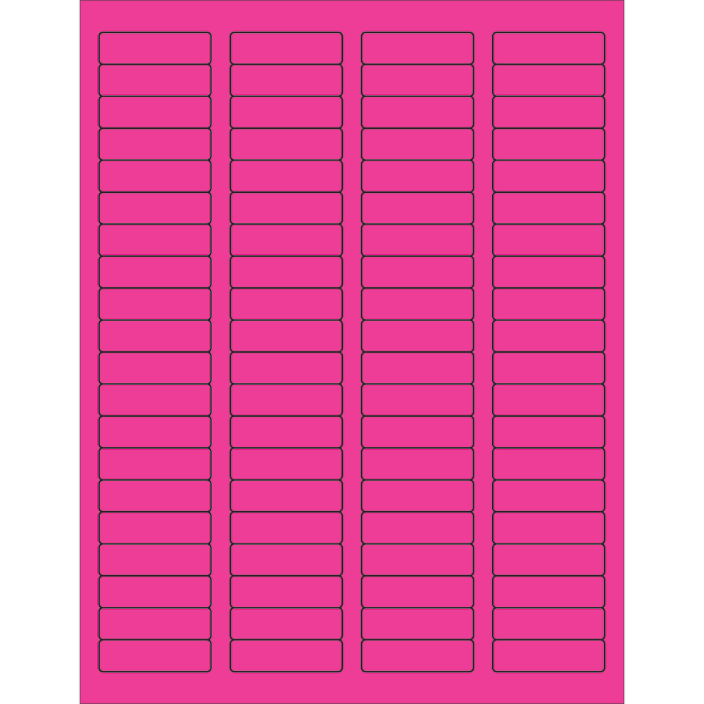 Tape Logic Permanent Labels, LL170PK, Rectangle, 1 3/4in x 1/2in, Fluorescent Pink, Case Of 8,000