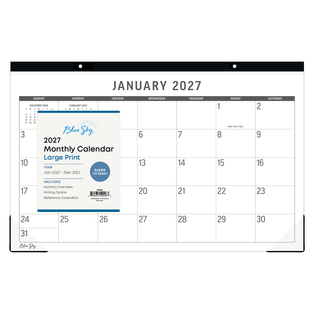 2027 Large Print Standard Monthly Desk Pad Calendar 17x11
