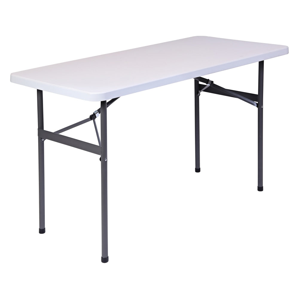 Realspace Molded Plastic Top Folding Table, 29inH x 48inW x 24inD, Platinum