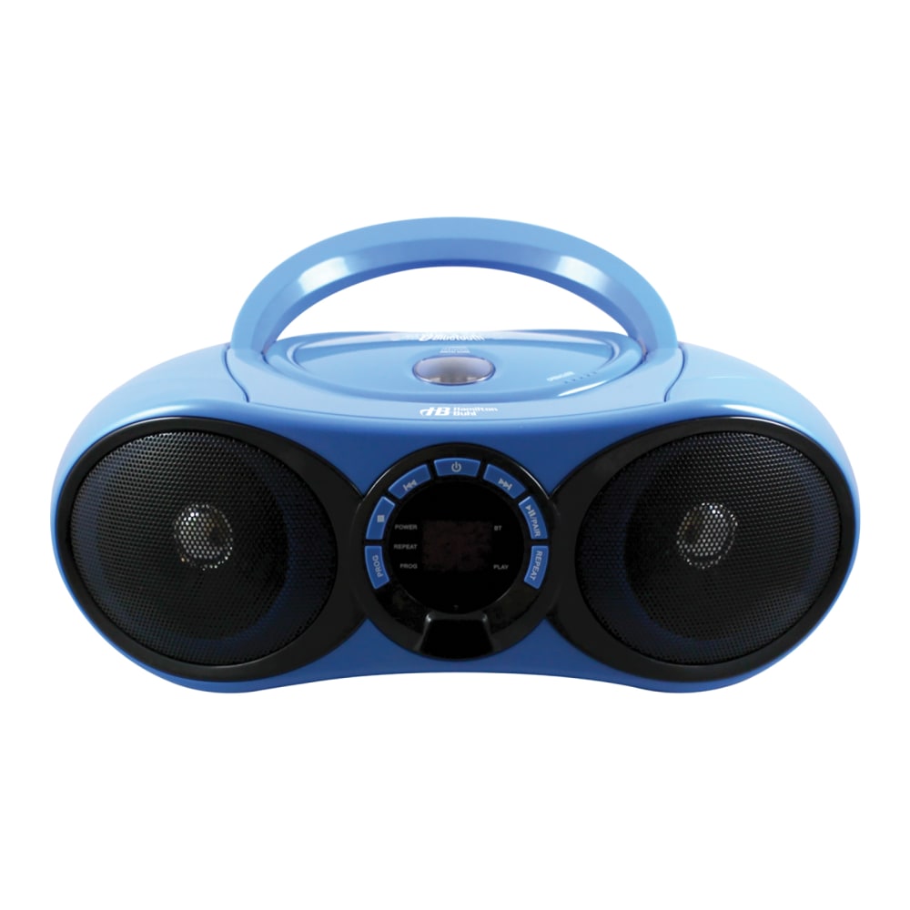 HamiltonBuhl AudioMVP HECHB100BT2 CD Boombox With FM Radio And Bluetooth Receiver, 8.5inH x 11.8inW x 4.5inD, Blue