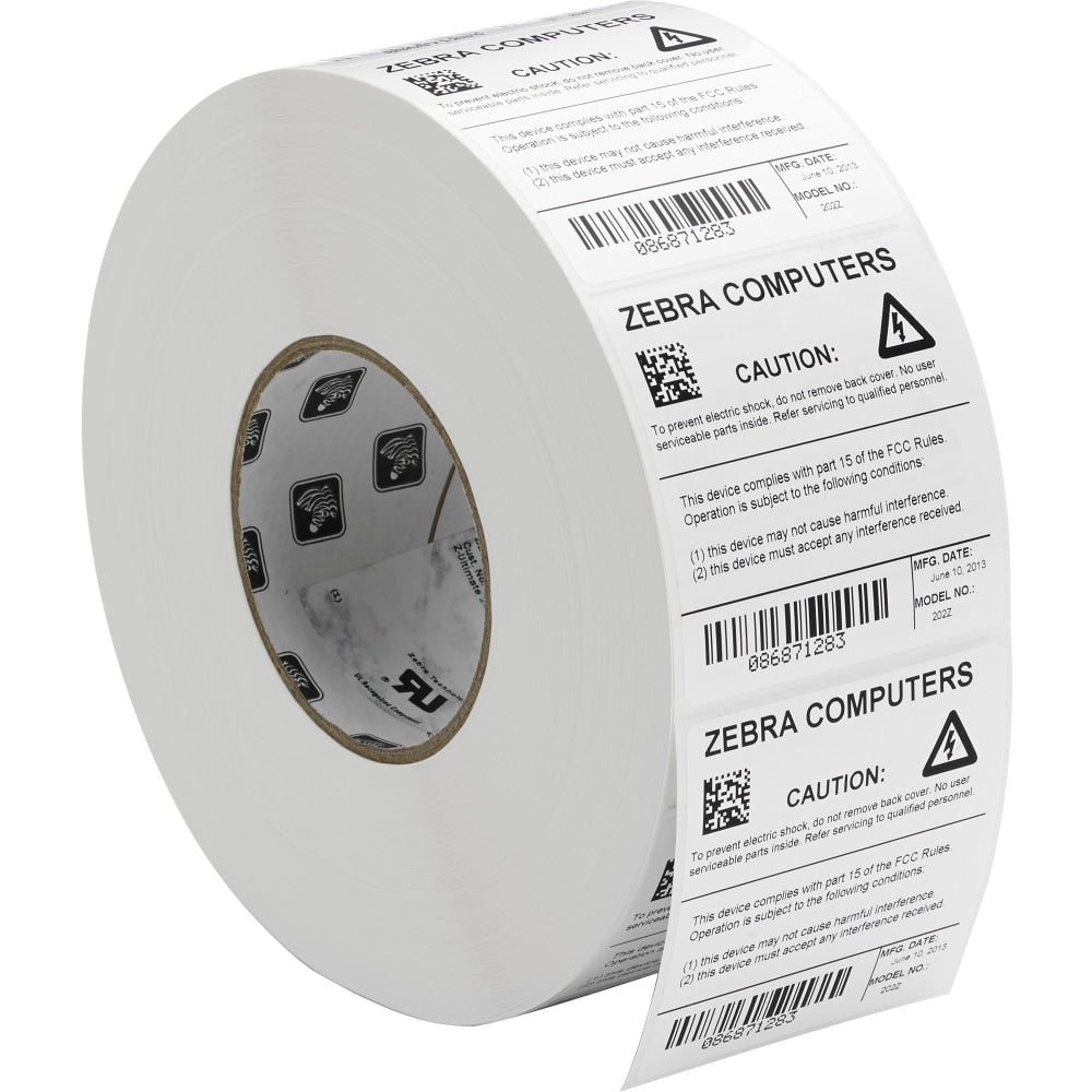 Zebra Z-Ultimate 2000T ID Label - 1 1/4inx 1in - Permanent Adhesive - Rectangle - Thermal Transfer - Glossy - 10023017