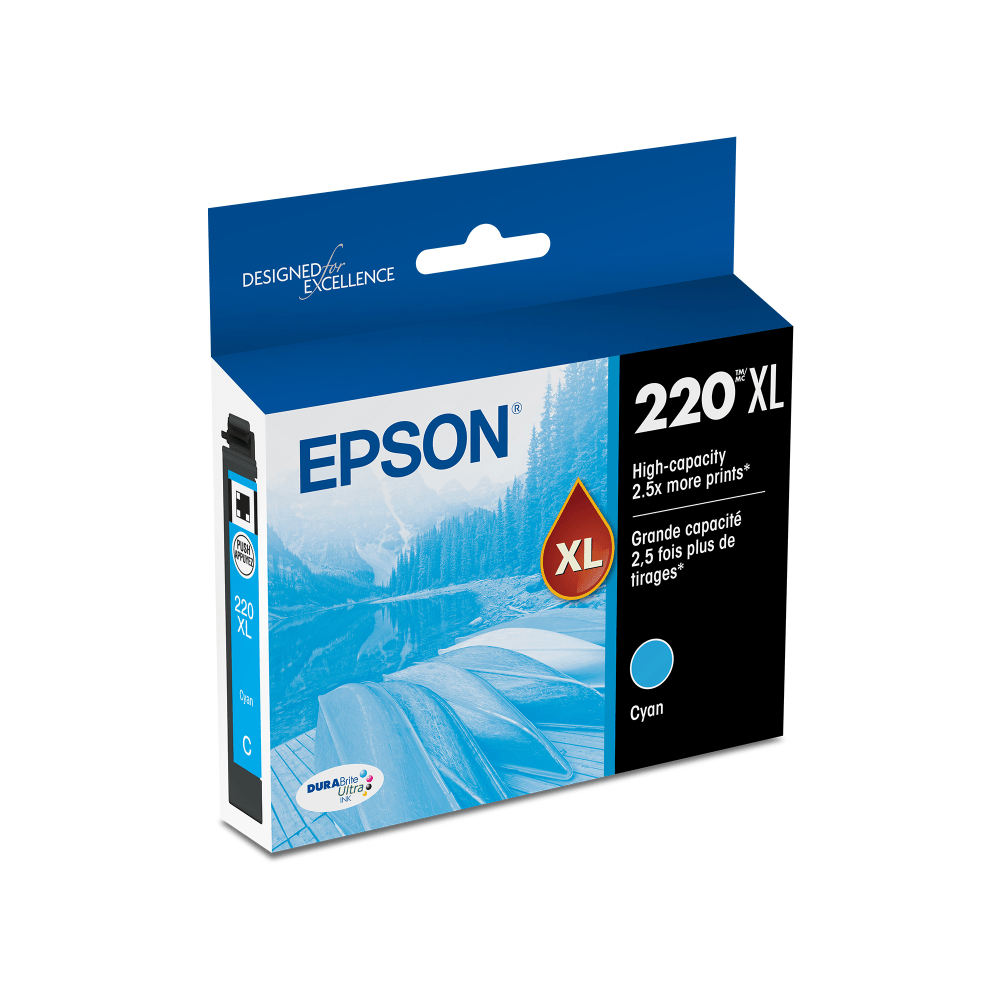 Epson 220XL DuraBrite Cyan Ultra-High-Yield Ink Cartridge, T220XL220-S
