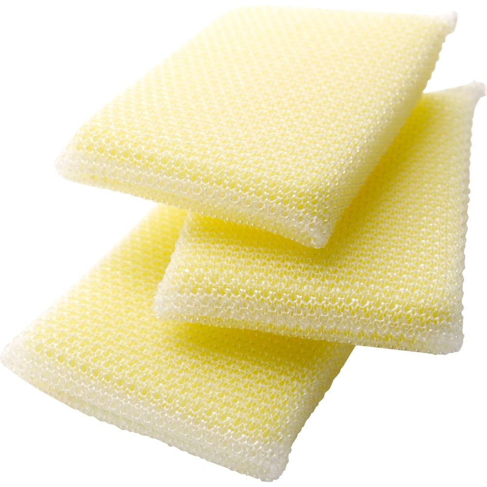 Scotch-Brite Dobie All-purpose Cleaning Pads, 0.5inH x 2.6inW x 4.3inD, 3 Pack, 8 / Carton, Polyurethane, Yellow