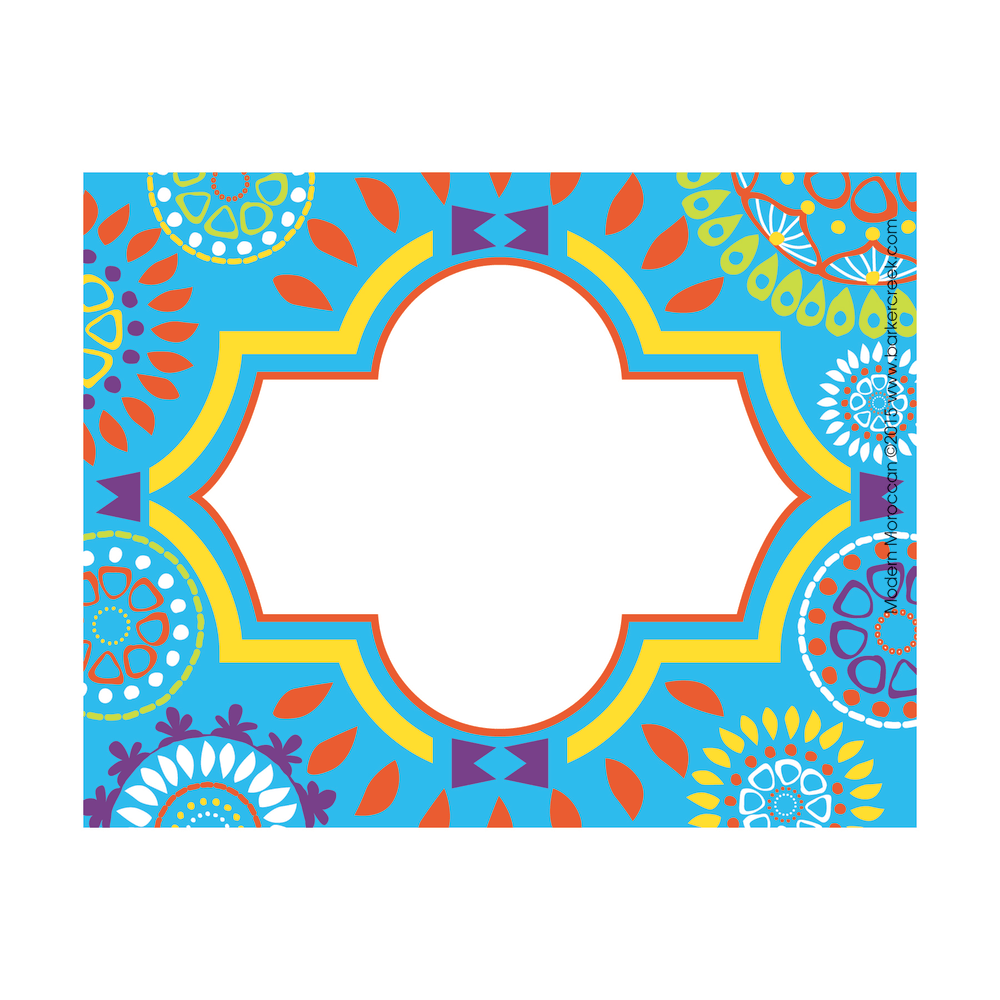 Barker Creek Self-Adhesive Name Badge Labels, 3 1/2in x 2 3/4in, Moroccan, Pack Of 45