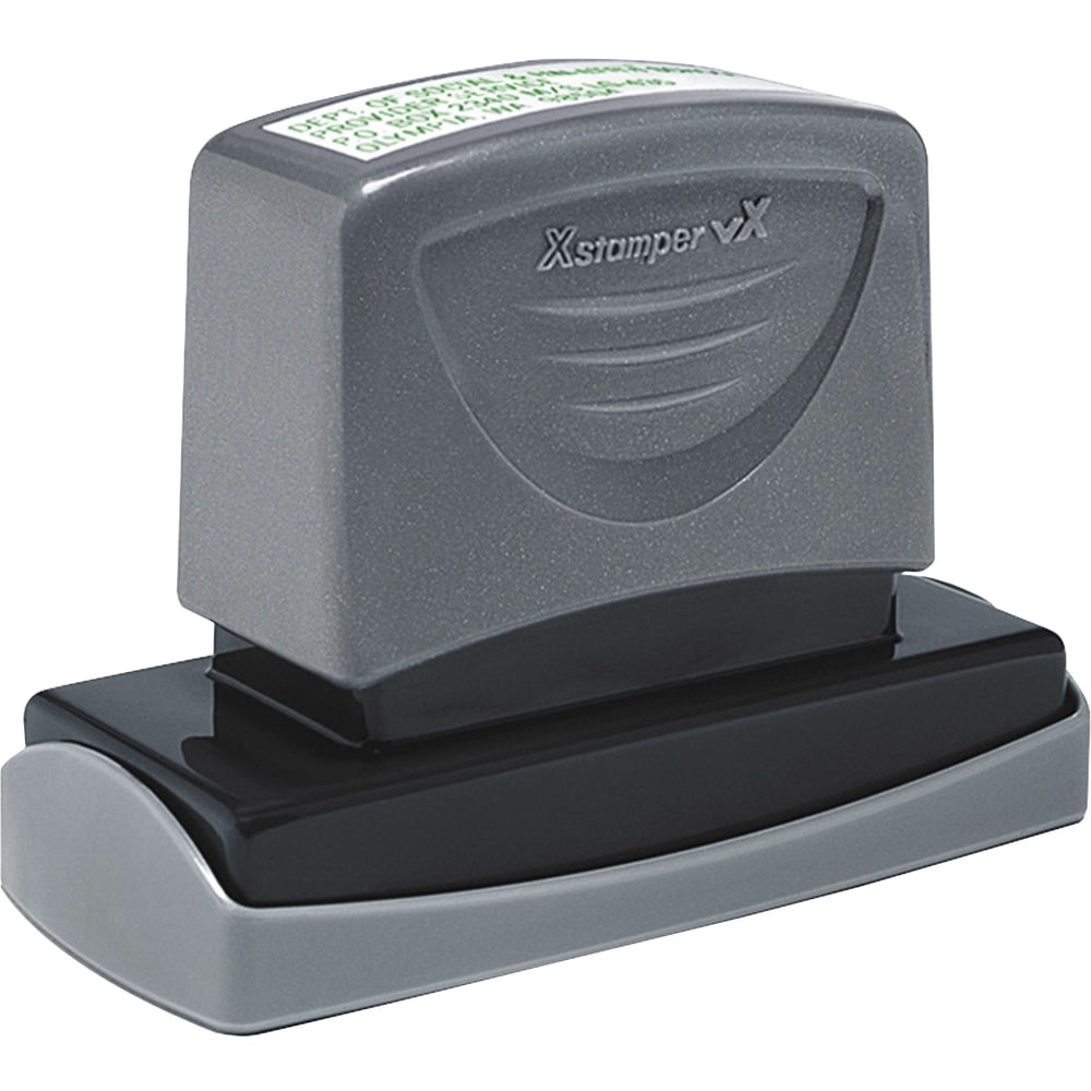 Xstamper VX Pre-inked Address Stamp - Custom Message Stamp - 0.87in Impression Width x 2.75in Impression Length - 1 Each