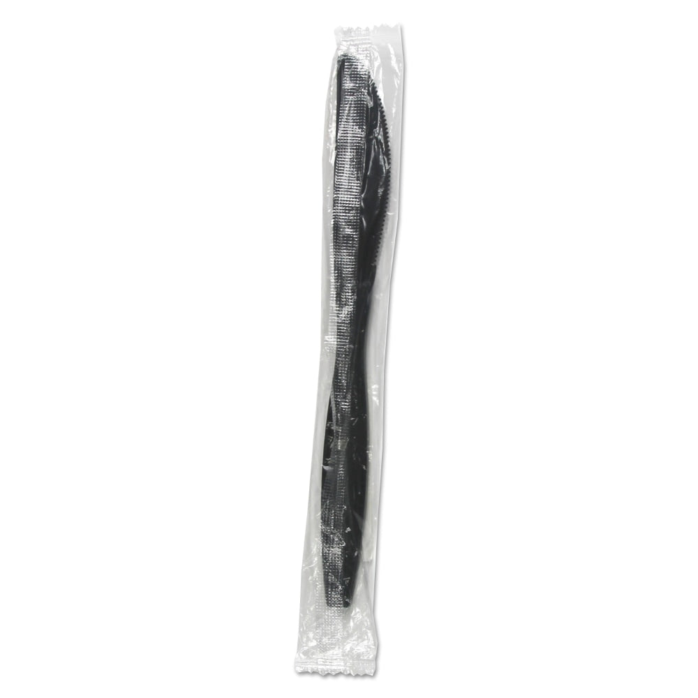 Boardwalk Heavyweight Wrapped Polypropylene Cutlery, Knife, 7-9/16in, Black, Carton Of 1,000 Pieces