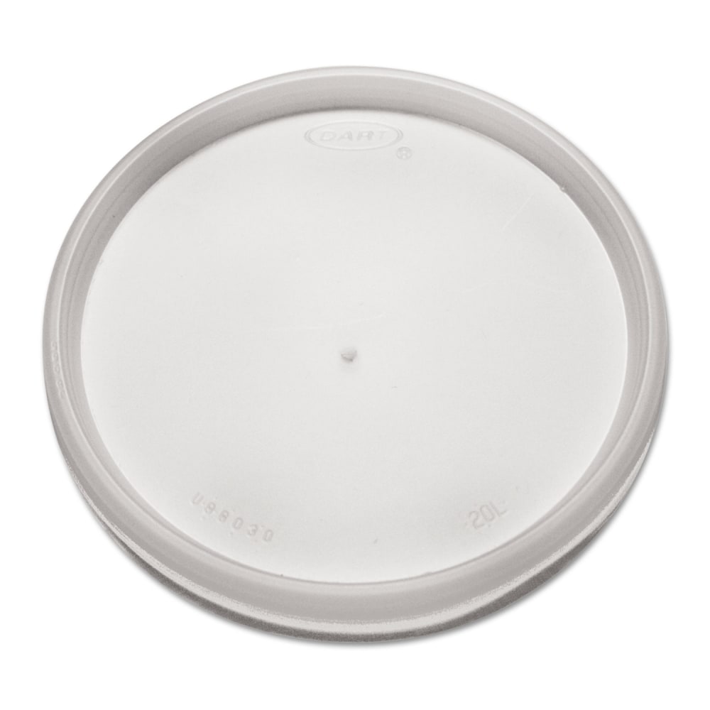 Dart Plastic Lids for Foam Cups, Bowls and Containers, Flat, Vented, Fits 6oz-32oz, Clear, 100/PK, 10 PKS/CT