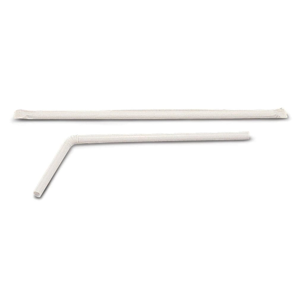 Medline Flexible Drinking Straws, 7 3/4in, White, 400 Straws Per Box, Pack Of 25 Boxes
