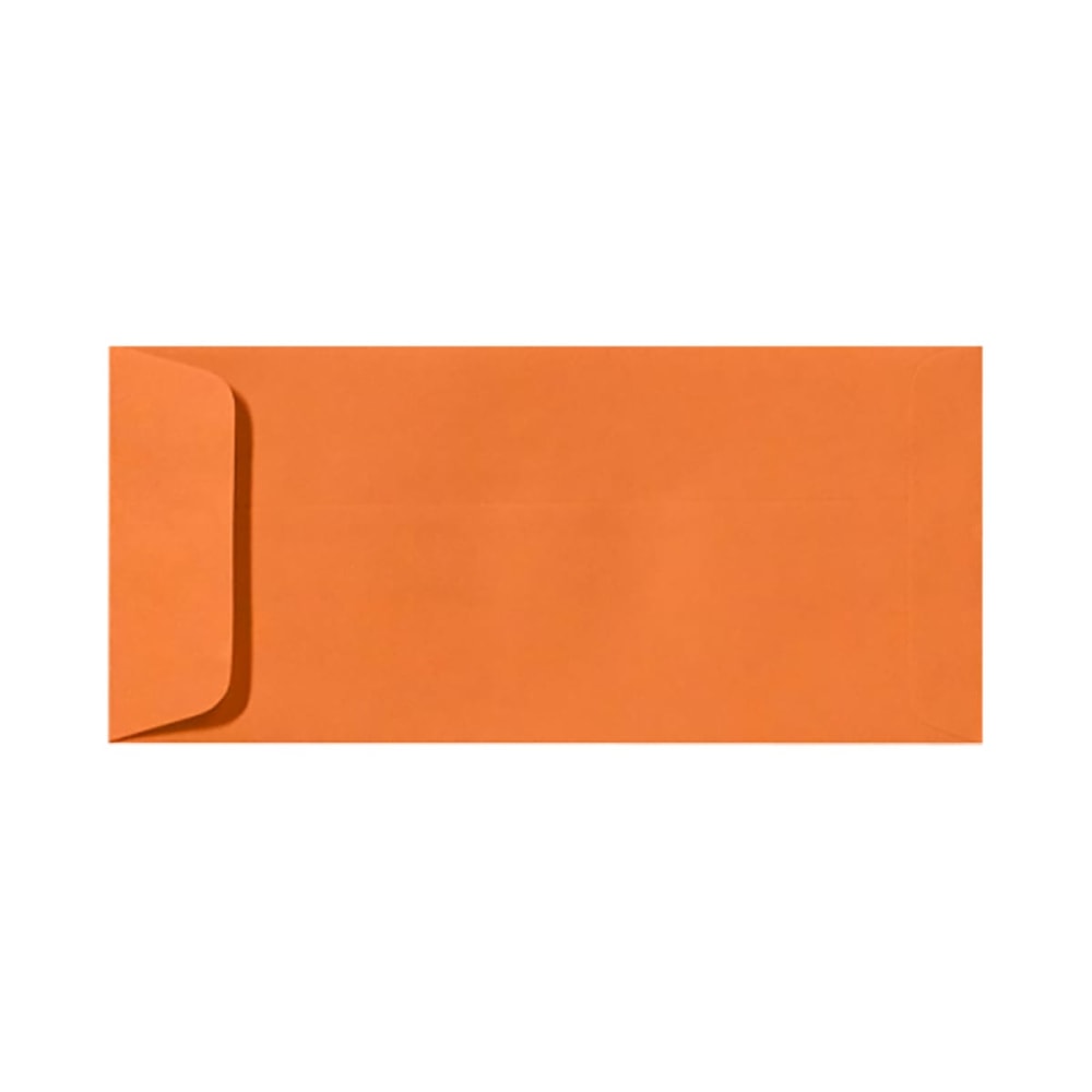 LUX Open-End Envelopes, #10, Peel & Press Closure, Mandarin Orange, Pack Of 50