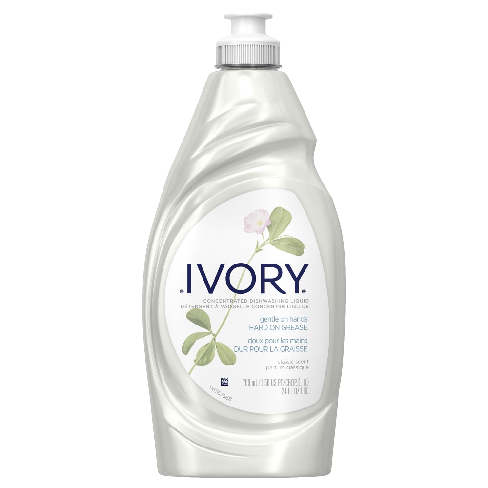 Ivory Ultra Classic Dish Liquid - Concentrate - 24 fl oz (0.8 quart) - Mild Scent - Long Lasting - Clear Bottle - 10 / Carton