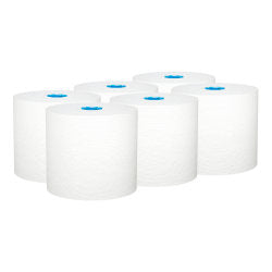 Kleenex Hard Roll Paper Towels (25637), with Premium Absorbency Pockets, for Blue Core Dispensers, White, (700ft/Roll, 6 Rolls/Case, 4,200ft/Case)