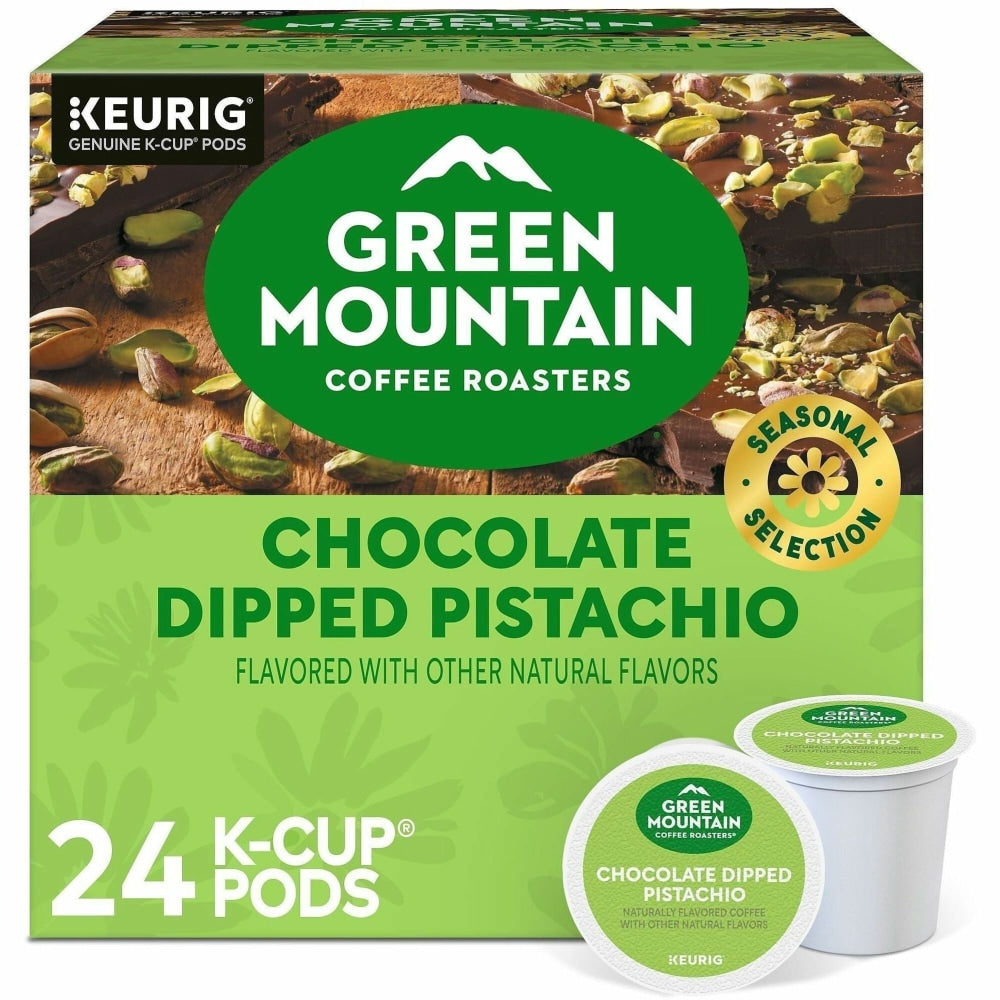 Green Mountain Coffee Roasters Chocolate Dipped Pistachio Flavored Coffee, Single Serve K-Cup Pods, 24 Count