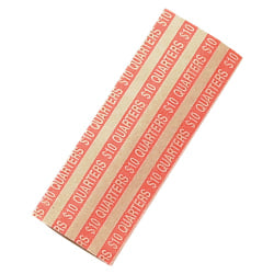 PAP-R Flat Coin Wrappers - Total $10 in 40 Coins of 25cents Denomination - Heavy Duty - Paper - Kraft, 1000/Pack