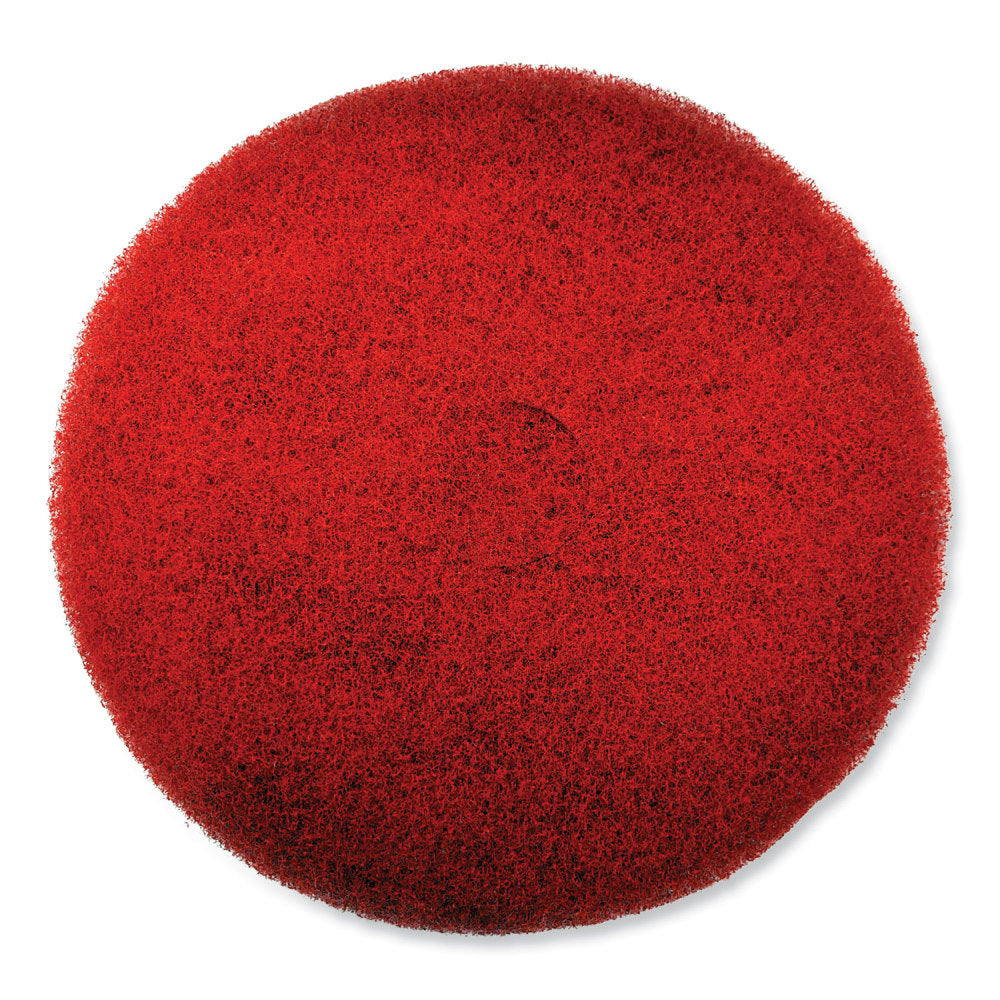 SC Johnson Professional EZ CARE Heavy Duty Scrub Pad, 20in Diameter, Red/Gray, 5/Carton