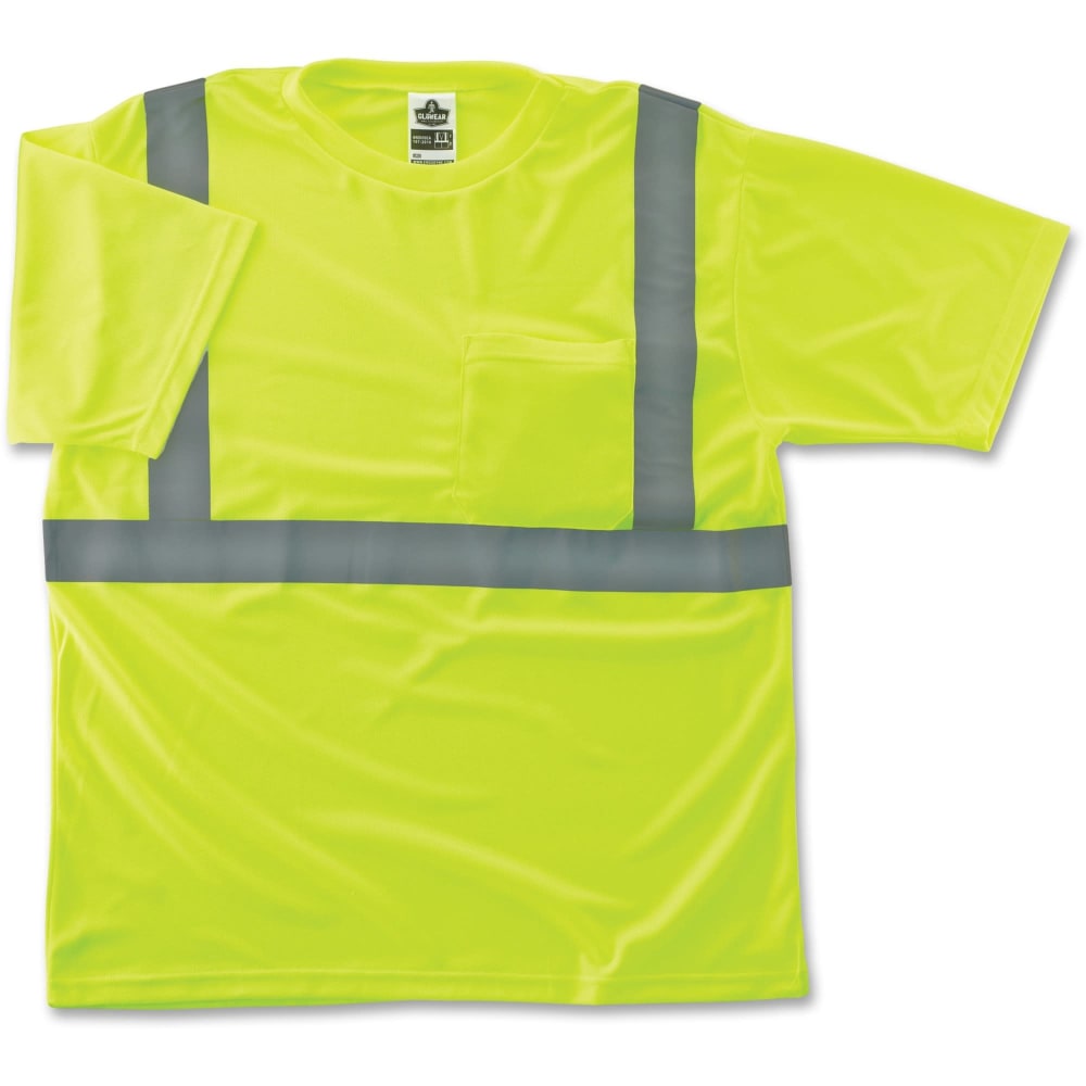 Ergodyne GloWear 8289 Type R Class 2 T-Shirt, X-Large, Reflective Lime