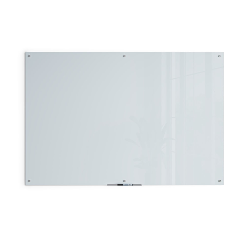 U Brands Non-Magnetic Glass Dry-Erase Board, 72in X 48in, White Frosted Surface, Frameless, Actual Size 70in X 47in (2796U00-01)
