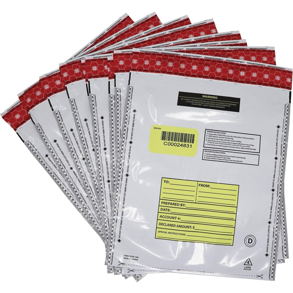 Nadex Coins Deposit Bags, 12x16, Opaque, 50 Pack - 12inx 16in - Peel & Seal Closure - Opaque - Film, Plastic - Cash, Coin - Recycled - 50 Pack
