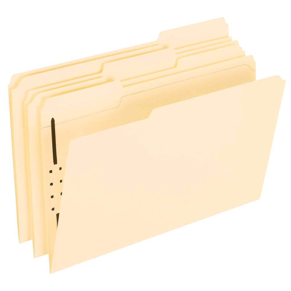 Office Depot Brand Manila Fastener Folders, 1 Fastener, 1/3 Tab, Legal Size, Box of 50 Folders
