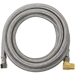 Certified Appliance Accessories Braided Stainless Steel Dishwasher Connector with MIP Elbow - 96in - Red, Stainless Steel, Gold, Silver - DW96SSBL