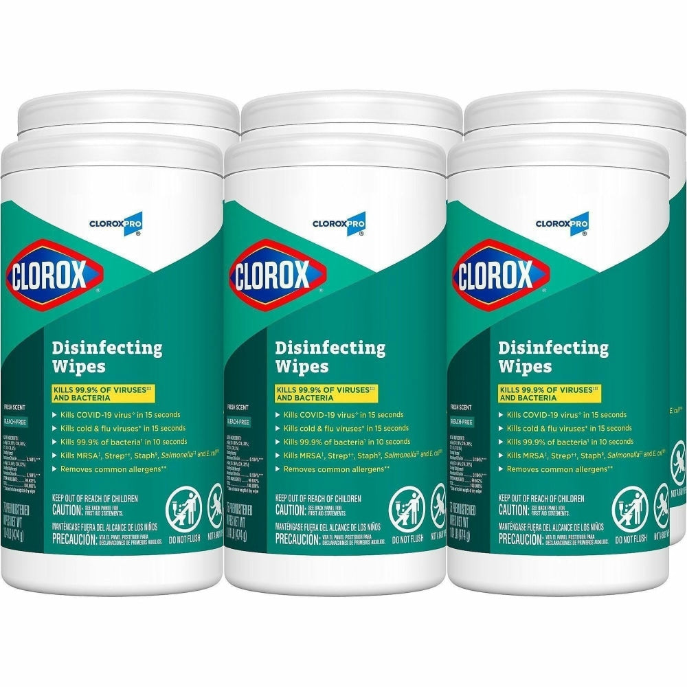 CloroxPro Disinfecting Wipes, Pack Of 75 Wipes, 15949BD