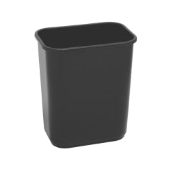 Highmark Rectangular Plastic Wastebasket, 6.5 Gallons, 15inH x 10inW x 14-1/4inD, Black