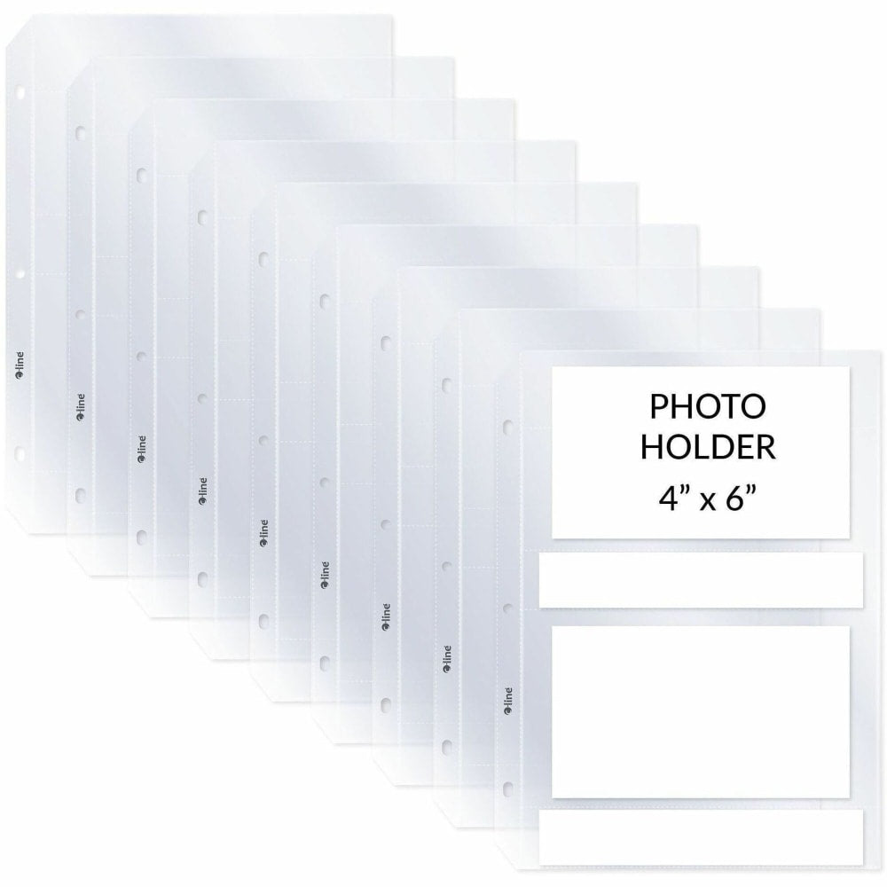 C-Line Photo Holders For Three-Ring Binders, 4in x 6in, Box Of 50