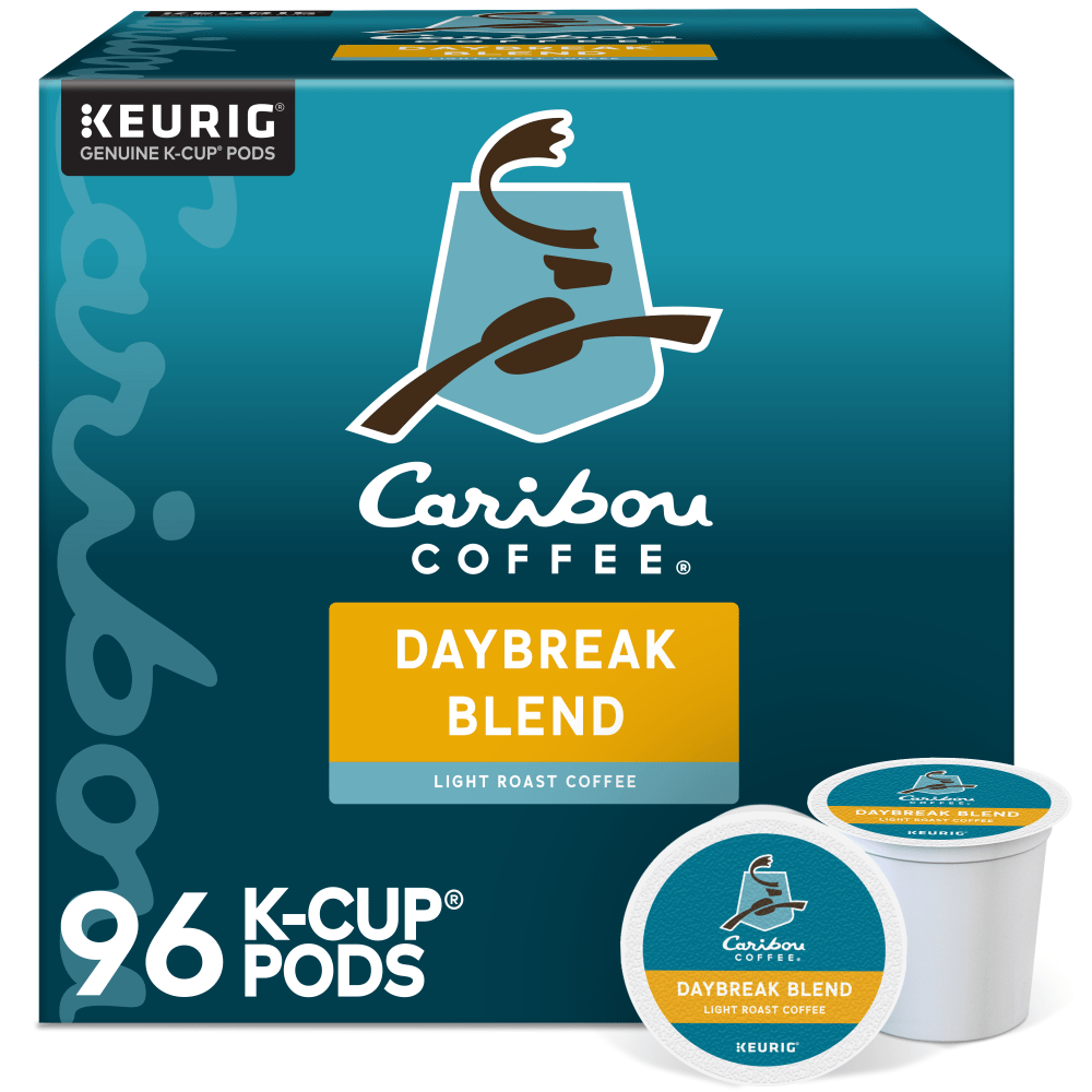 Caribou Coffee Daybreak Blend Keurig Single-Serve K-Cup Pods, Light Roast, 24 Pods Per Pack, Case Of 4 Packs