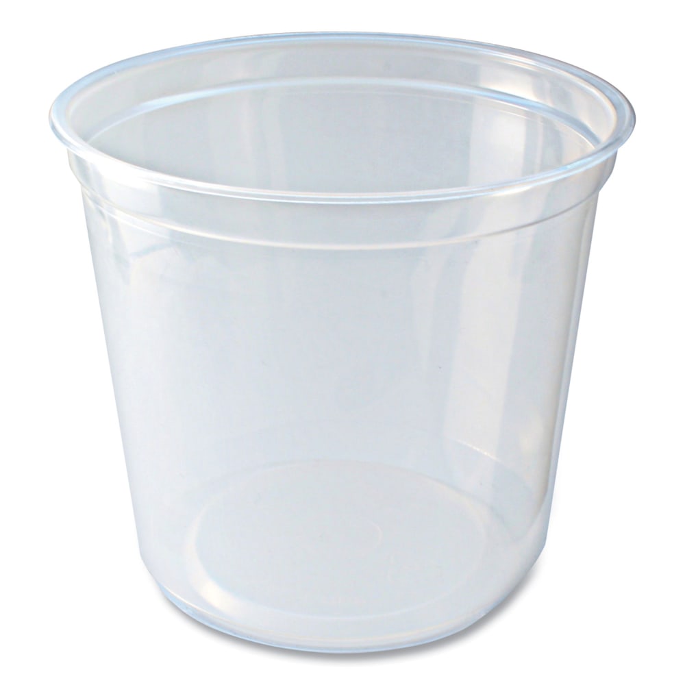 Fabri-Kal Microwavable Deli Containers, 24 Oz, 4-1/8inH x 4-5/8inW x 4-5/8inD, Clear, Carton Of 500 Containers