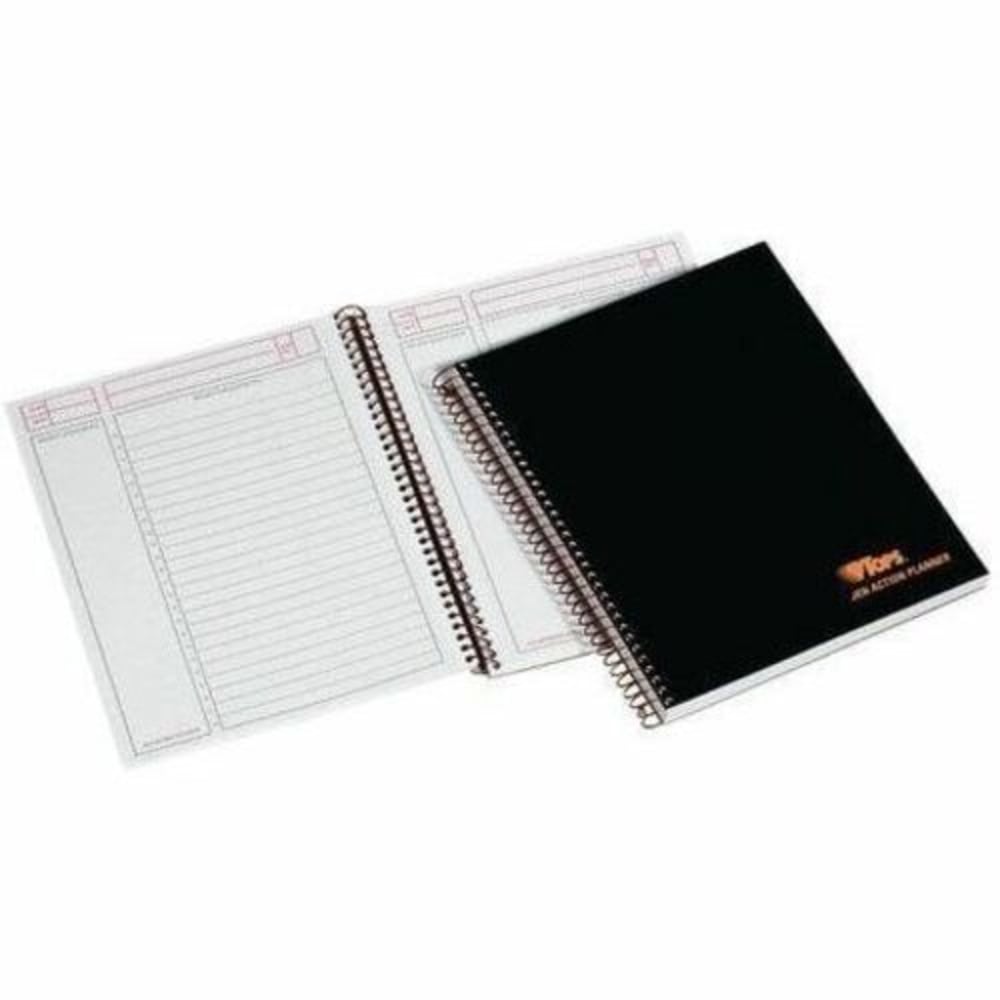 TOPS Professional Planner Notebook, 8 1/2in x 6 3/4in, 1 Subject, Legal Ruled, 100 Sheets, Black/Metallic