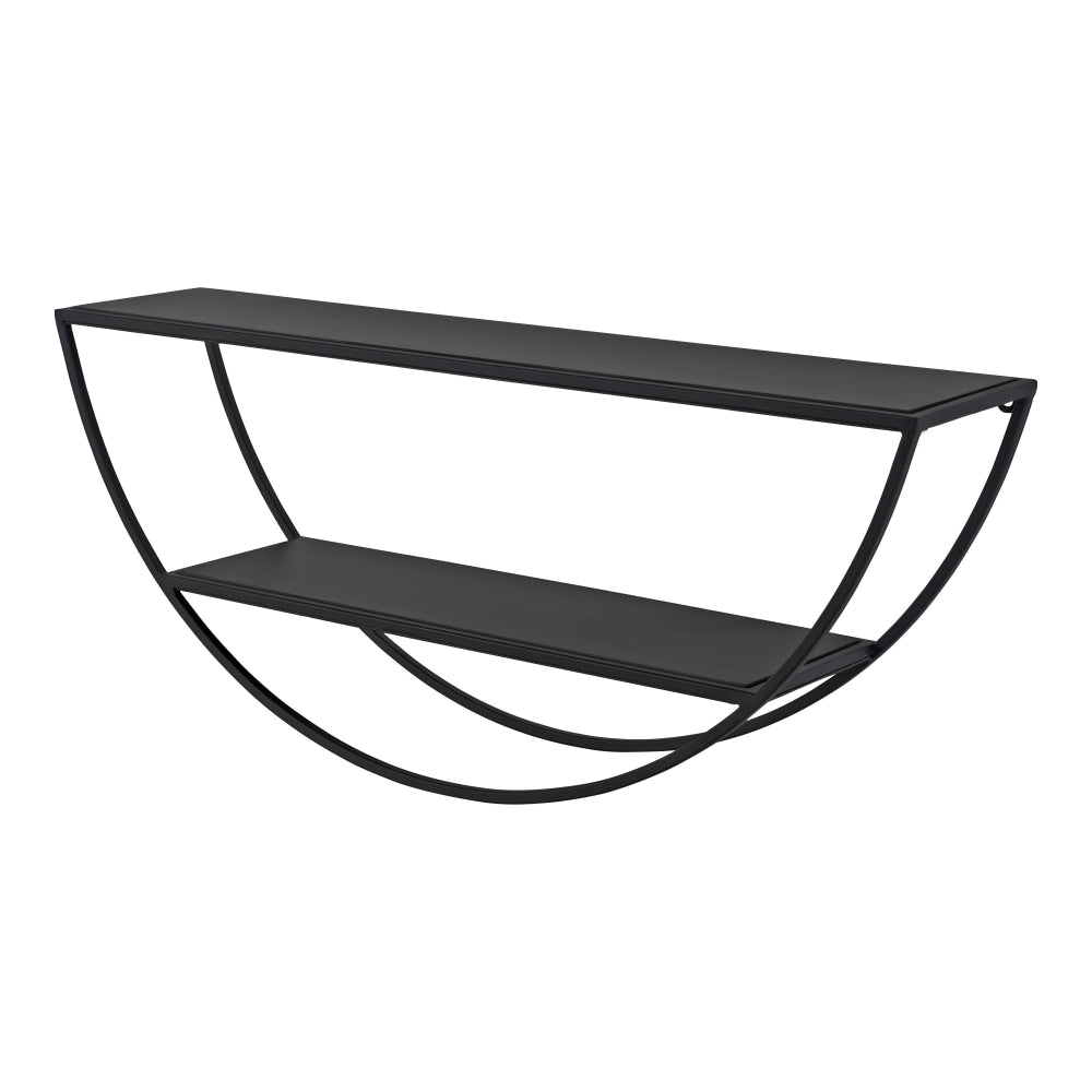 Kate and Laurel Tancill Half-Circle Wall Shelves, 11inH x 26inW x 6inD, Black
