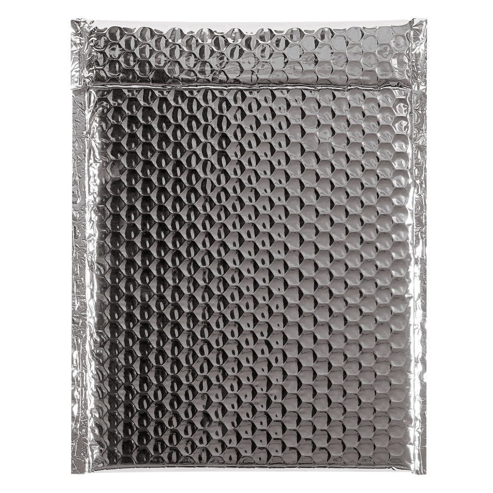 Partners Brand Silver Glamour Bubble Mailers 9in x 11 1/2in, Pack of 100