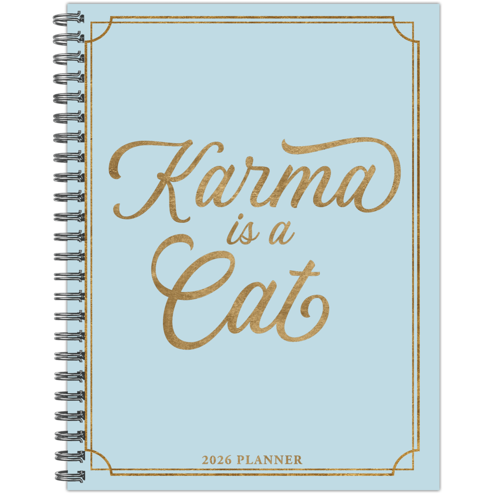 2026 Willow Creek Press Softcover Weekly/Monthly Planner, 6-1/2in x 8-1/2in, Karma is a Cat, January To December, 58442
