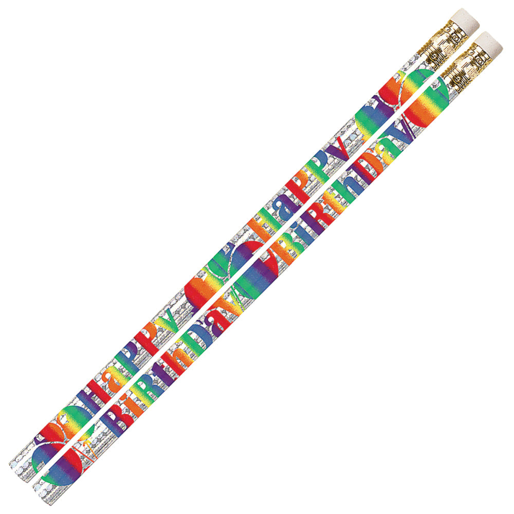 Musgrave Pencil Co. Motivational Pencils, 2.11 mm, #2 Lead, Birthday Blitz, Multicolor, Pack Of 144