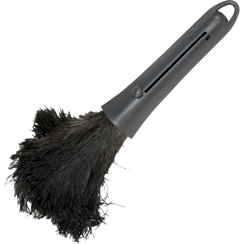 Genuine Joe Retractable Feather Duster - Plastic Handle - Brown - 1 Each