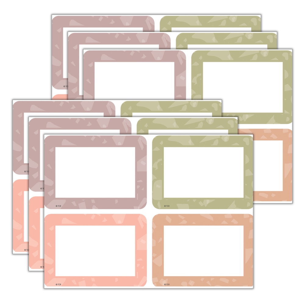 Teacher Created Resources Name Tags/Labels, Terrazzo Tones, 36 Name Tags Per Pack, Set Of 6 Packs