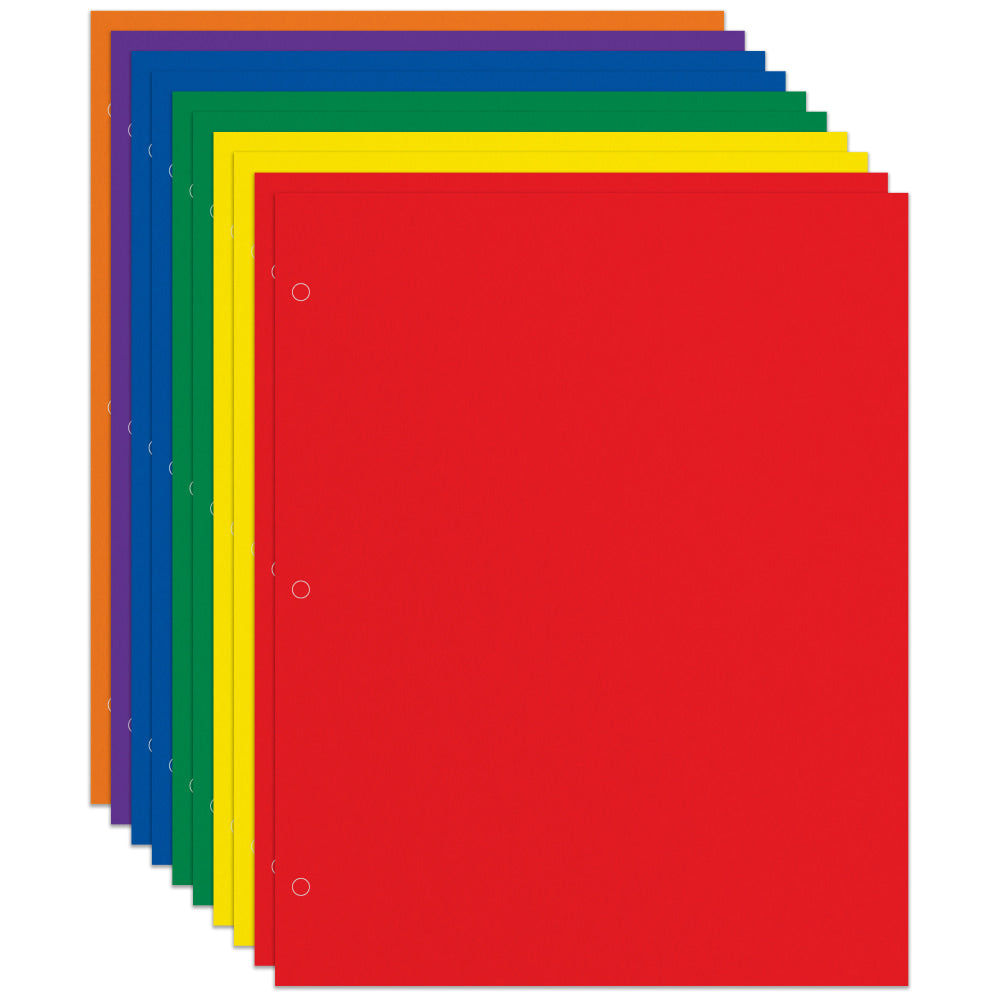 Office Depot Brand 2-Pocket School-Grade Paper Folders, Letter Size, Assorted Colors, Pack Of 10