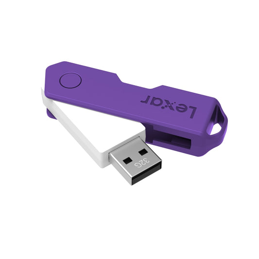 Lexar JumpDrive TwistTurn2 USB 2.0 Flash Drive, 32GB, Assorted Colors, LJDTT2-32GABOD20