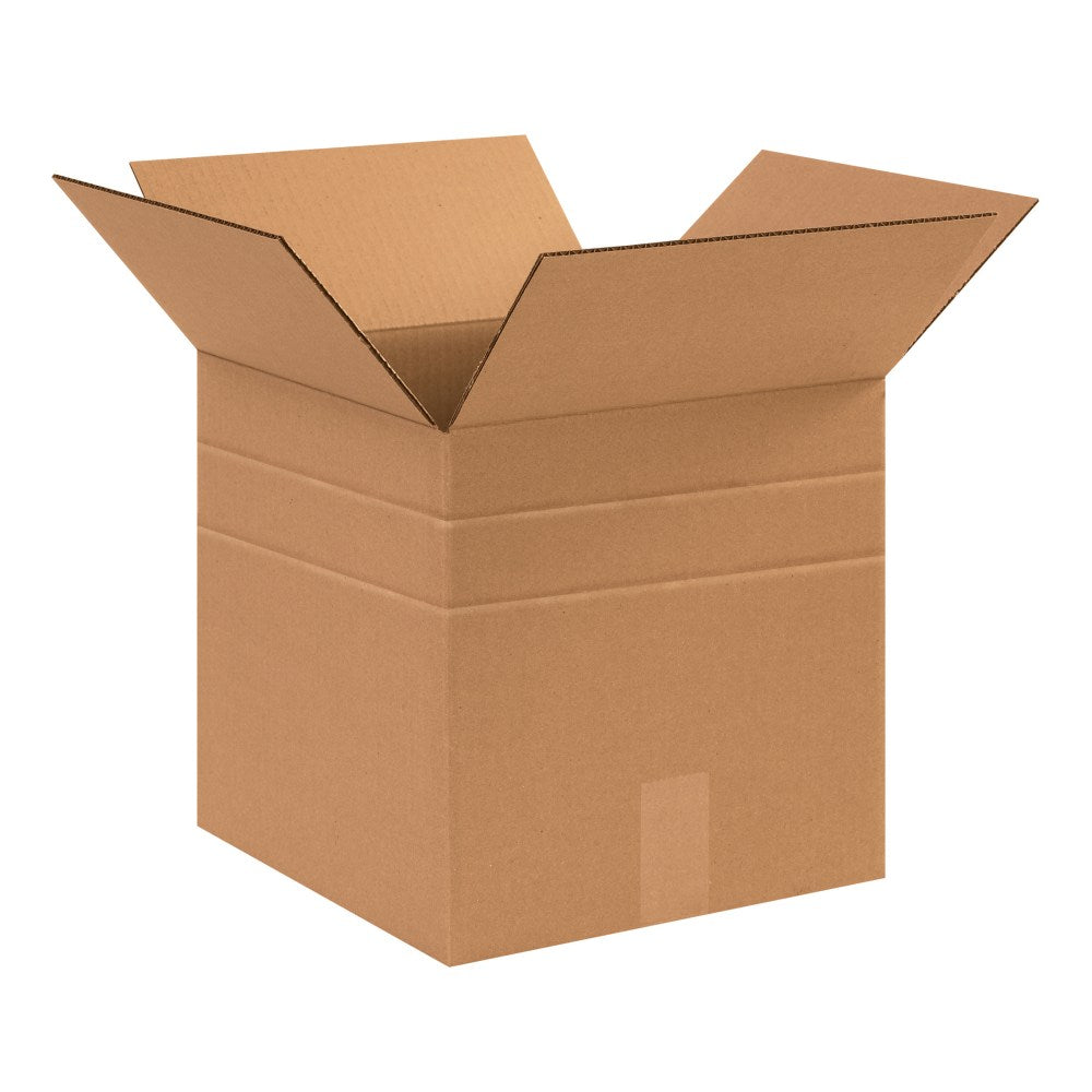 Partners Brand Multi-Depth Corrugated Boxes, 12in x 12in x 10in, Kraft, Bundle Of 25 Boxes