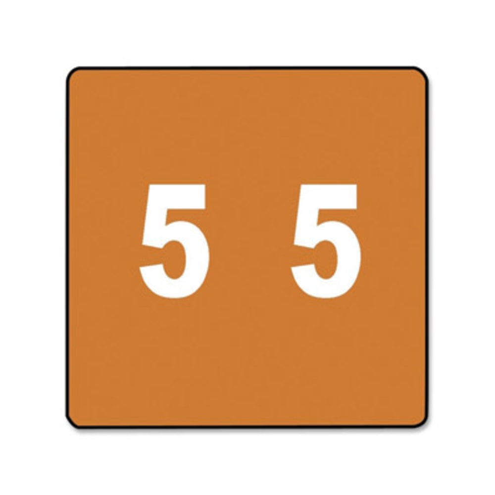 Smead DCC and DCCRN Color-Coded Numeric Labels, SMD67425, "Number", 1 1/2inW x 1 1/2inL, Brown, 250 Per Roll