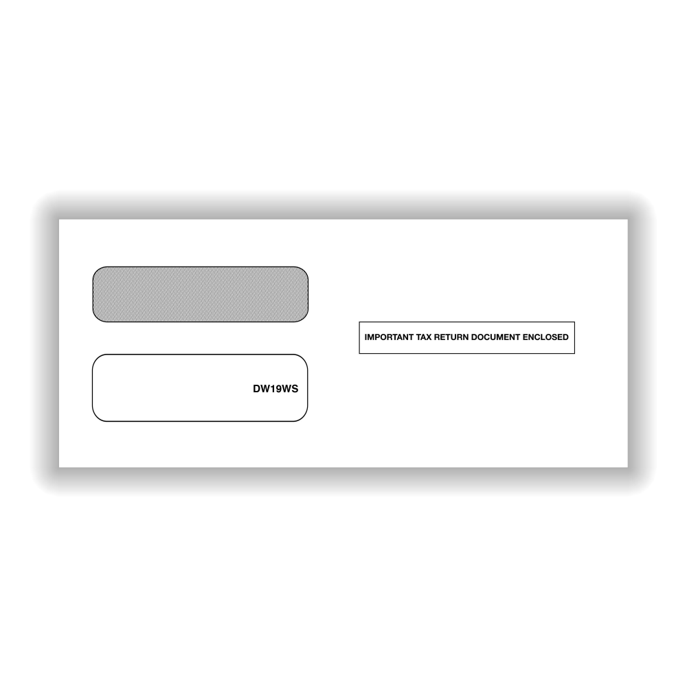 ComplyRight Double-Window Envelopes For 3-Up 1099 Tax Forms, 3-7/8in x 8-3/8in, Self-Seal, White, Pack Of 200 Envelopes