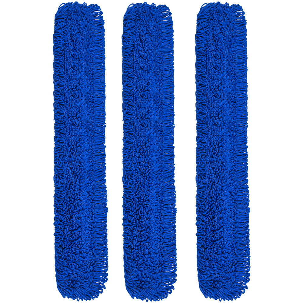 Gritt Commercial Microfiber Looped Dust Mop Pad Head, 60in, Blue, Pack Of 3 Pad Heads