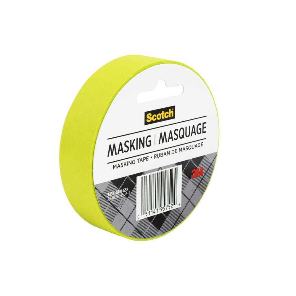 Scotch Decorative Masking Tape, 15/16in x 27 3/10 Yd., Green