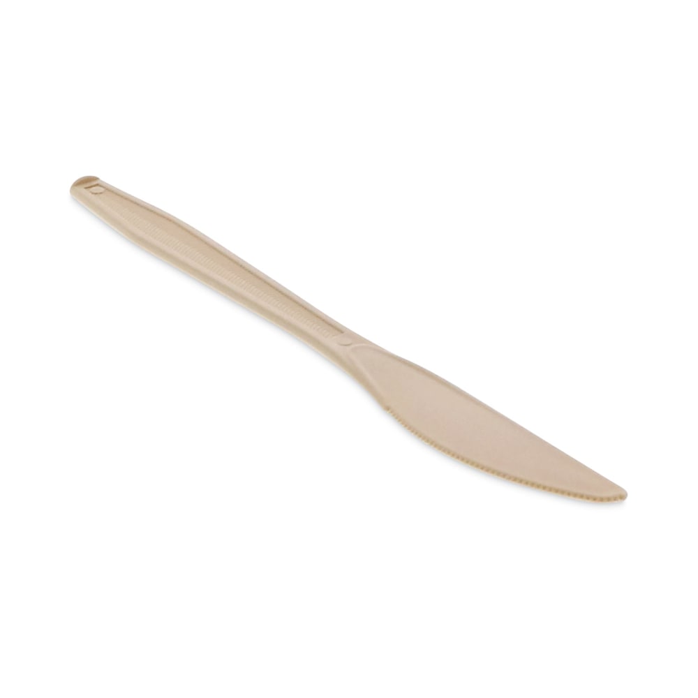 Pactiv Evergreen EarthChoice PSM Heavyweight Cutlery, Knife, 7-1/2in, Tan, Carton Of 1,000 Pieces