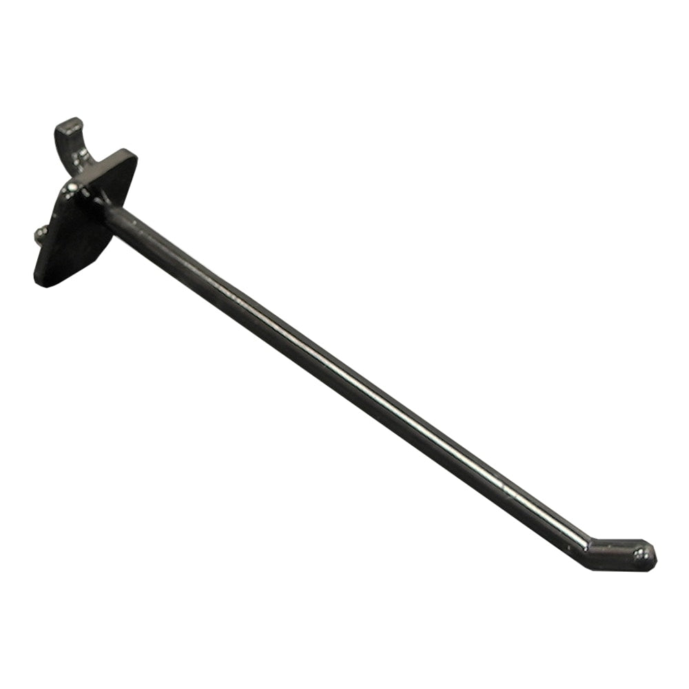 Azar Displays Plastic Lexan Locking Pegboard Hooks, 6in, Black, Pack Of 50 Hooks