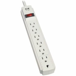 Tripp Lite Power It! 6-Outlet Power Strip,15in Cord, White