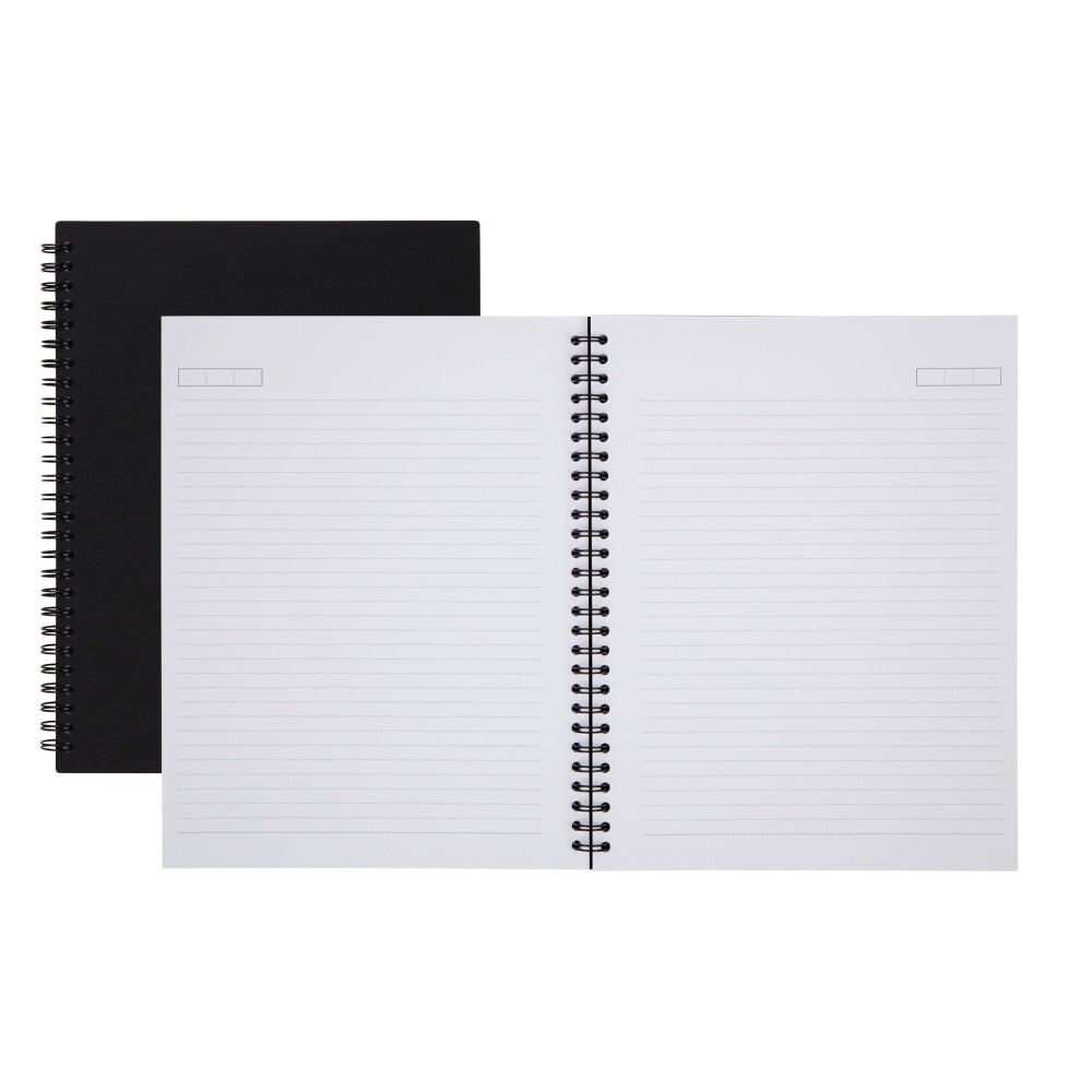 Office Depot Brand Wirebound Business Notebook, Hard Back Cover, 7-1/4in x 9-1/2in, Narrow Ruled, 80 Sheets, Black