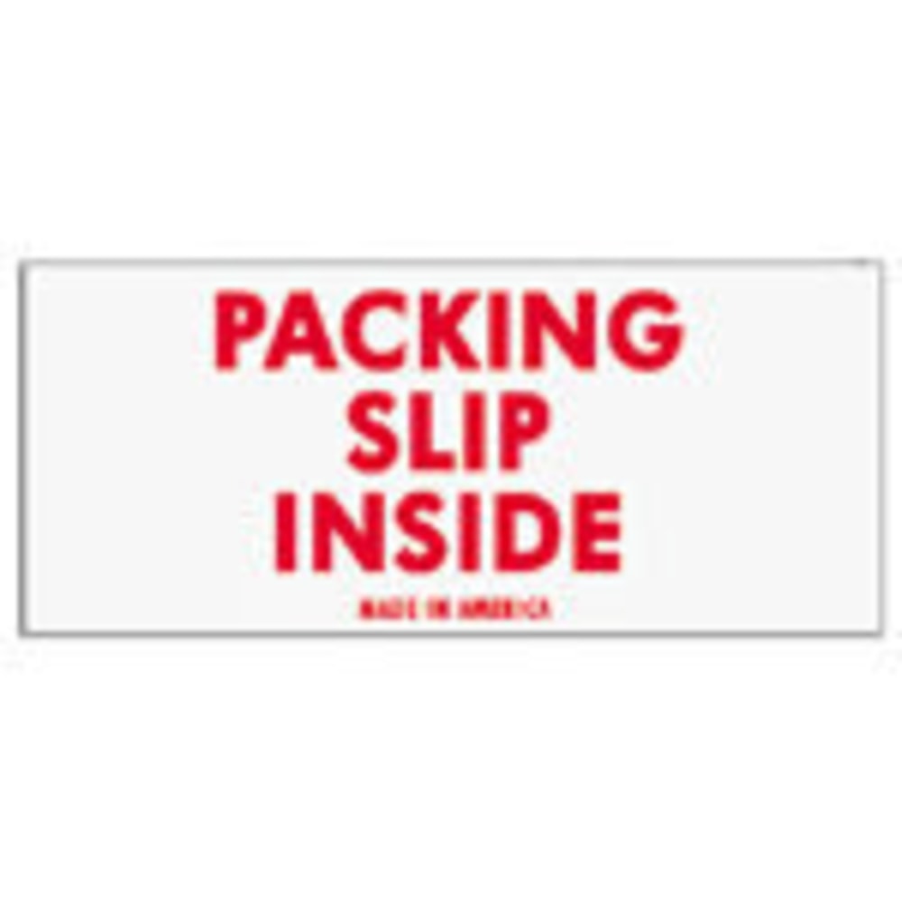 Tape Logic Preprinted Shipping Labels, SCL250, "Packing Slip Inside," 2in x 4in, Red/White, Pack Of 500